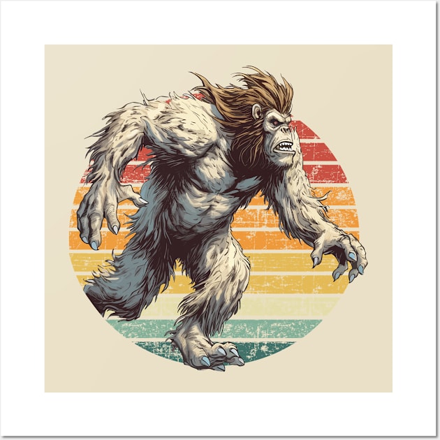 Retro Bigfoot Sasquatch Wall Art by MerlinArt